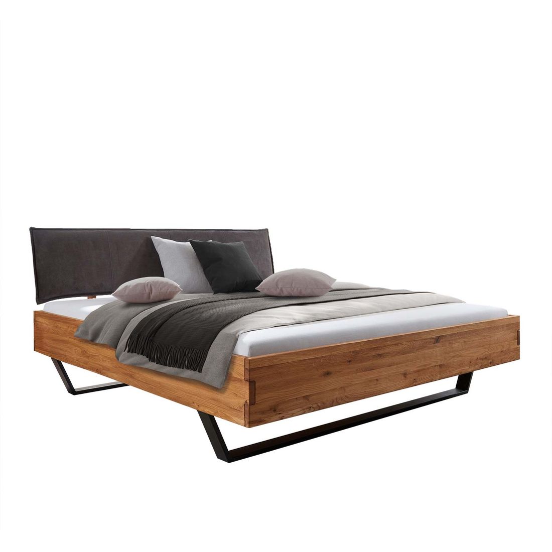 Bett Halesia Komfort Wildeiche Massivholz