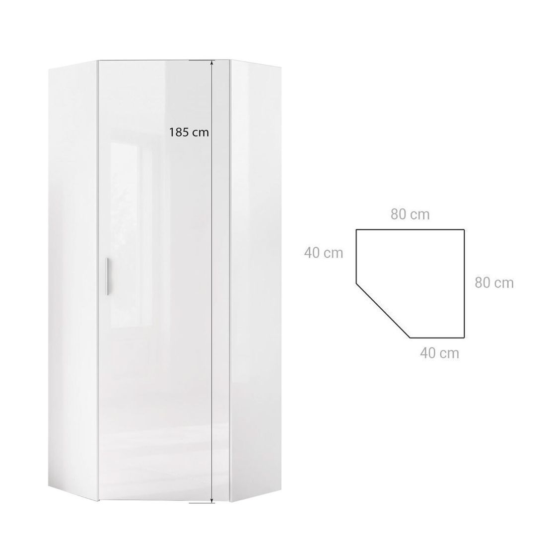 Kleiderschrank-Ecke Divisa mit Innenausstattung