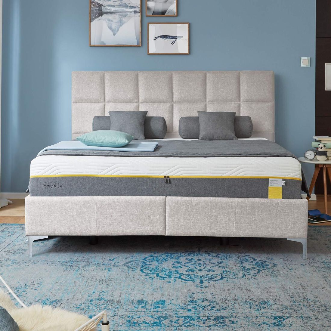 Tempur Polsterbett Classic Komfort Webstoff mit Kopfteil Check