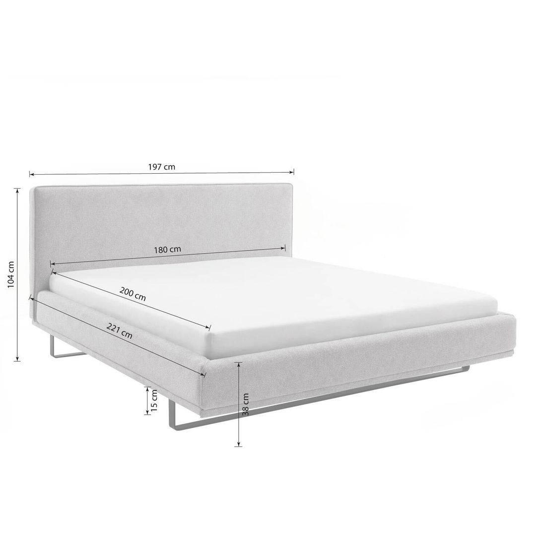 SCHÖNER WOHNEN-Kollektion Polsterbett Como Strukturstoff 180x200 cm