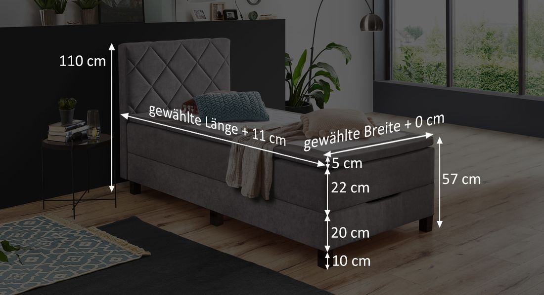 Bettkasten-Einzel-Boxbett Hilke