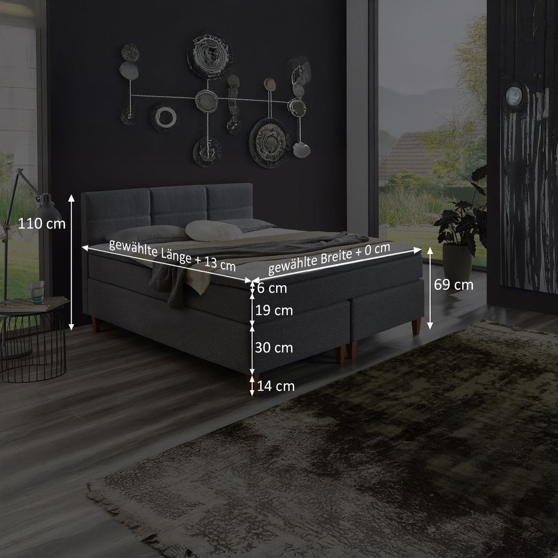 Boxspringbett Marek Webstoff