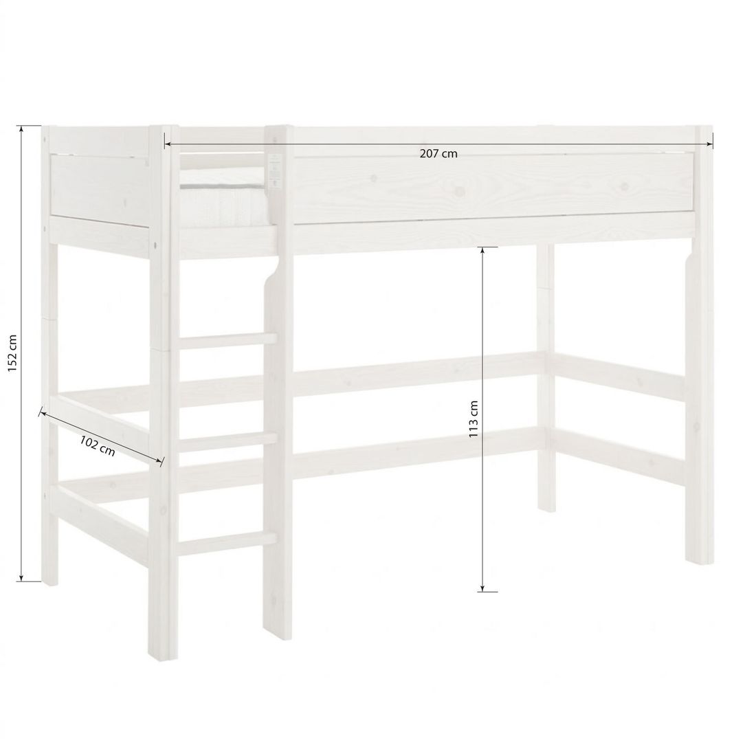 LIFETIME Mittelhochbett Original Kiefer Massivholz mit Lattenrost