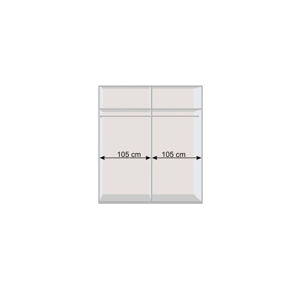 Schwebetüren-Kleiderschrank Duana Eiche Dekor 215x210cm