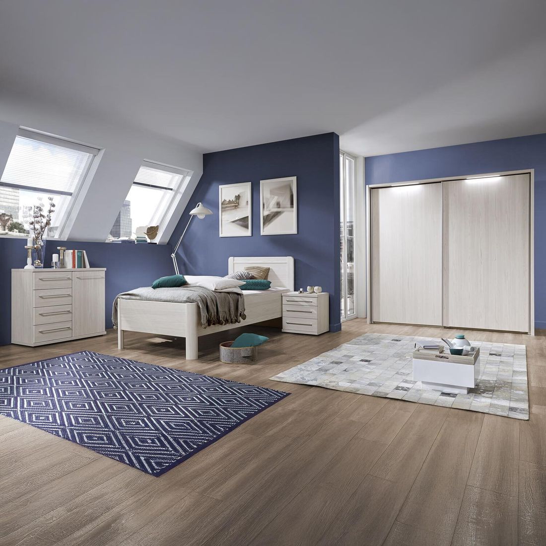 Nachttisch Apolda Lärche Dekor H 52cm
