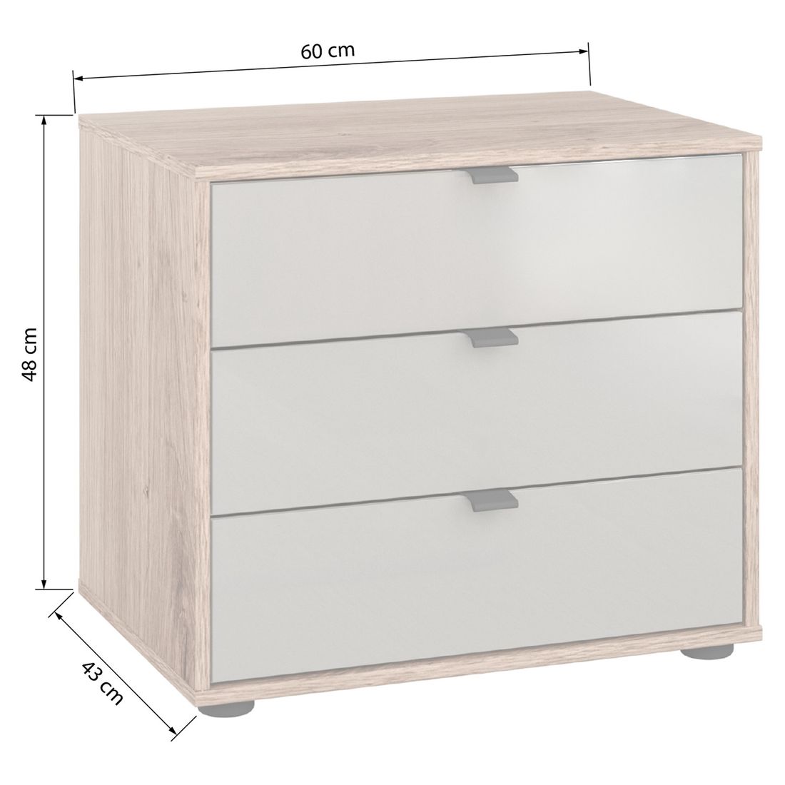 Nachttisch Tiam Eiche Dekor H 48cm