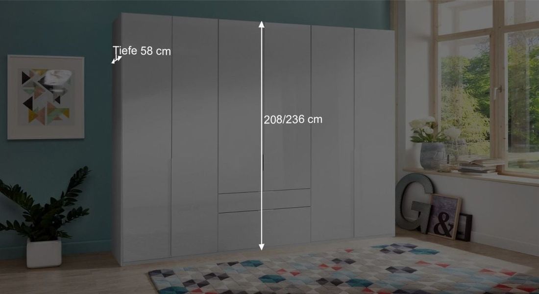 Drehtüren-Kleiderschrank Esperia Express mit Schubladen
