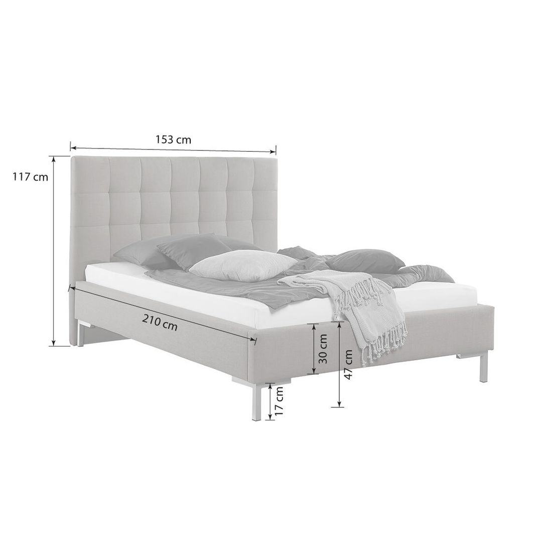 HOMELIV. Doppelbett Taviel Komfort Webstoff