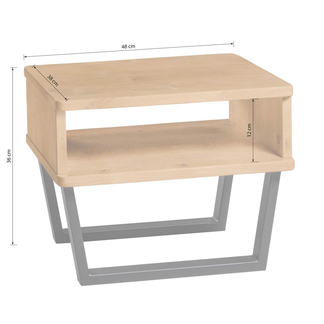 Nachttisch Ingul Wildeiche Massivholz H 36cm