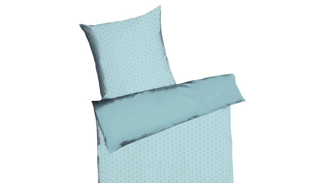 Mako-Satin-Bettwäsche Mint Cloud