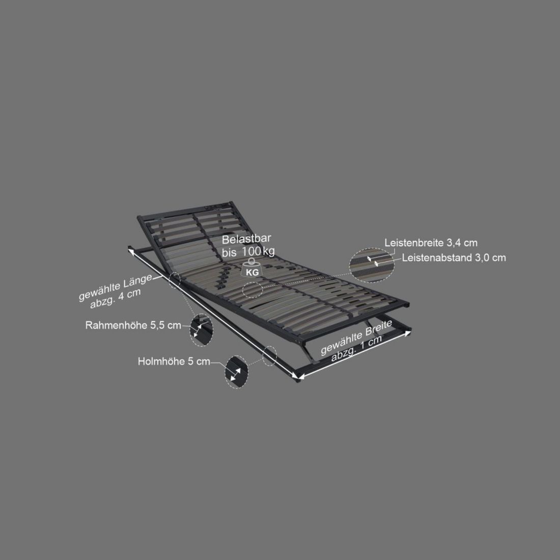 MUSTERRING Lattenrost Orthomatic 2.0 Classic FHR