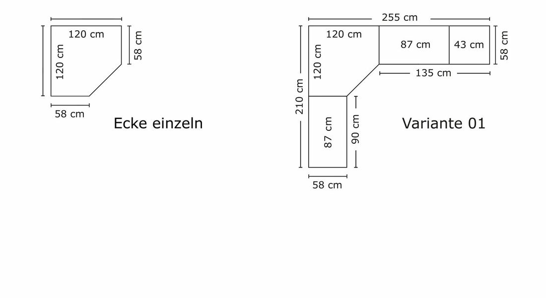 Eck-Kleiderschrank Coreno