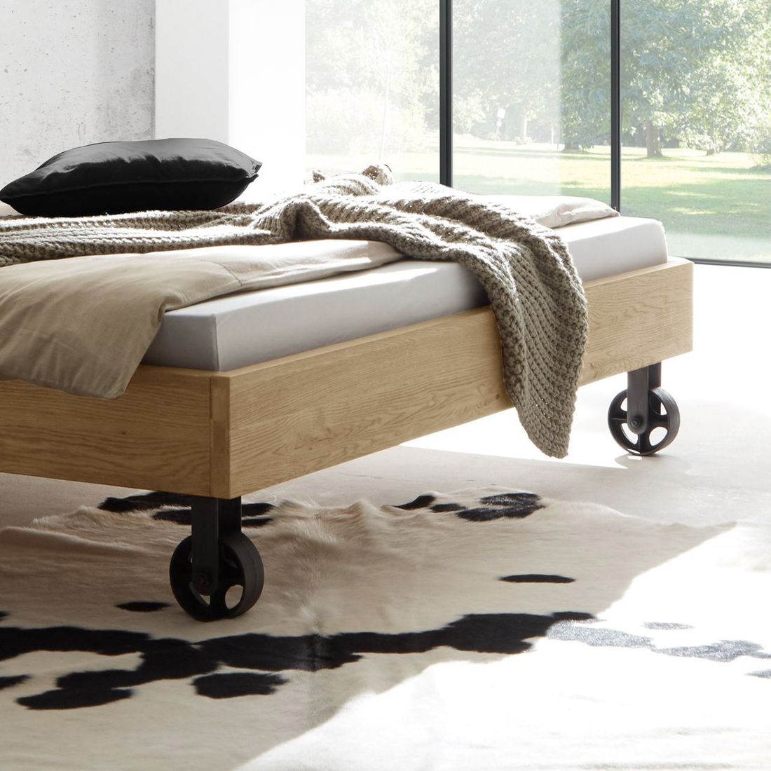 Bett Santo Wildeiche Massivholz