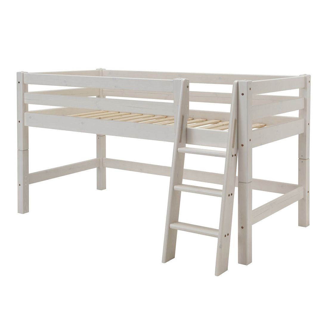 Mini-Hochbett Kids Paradise Kiefer Massivholz mit Lattenrost 90x200 cm