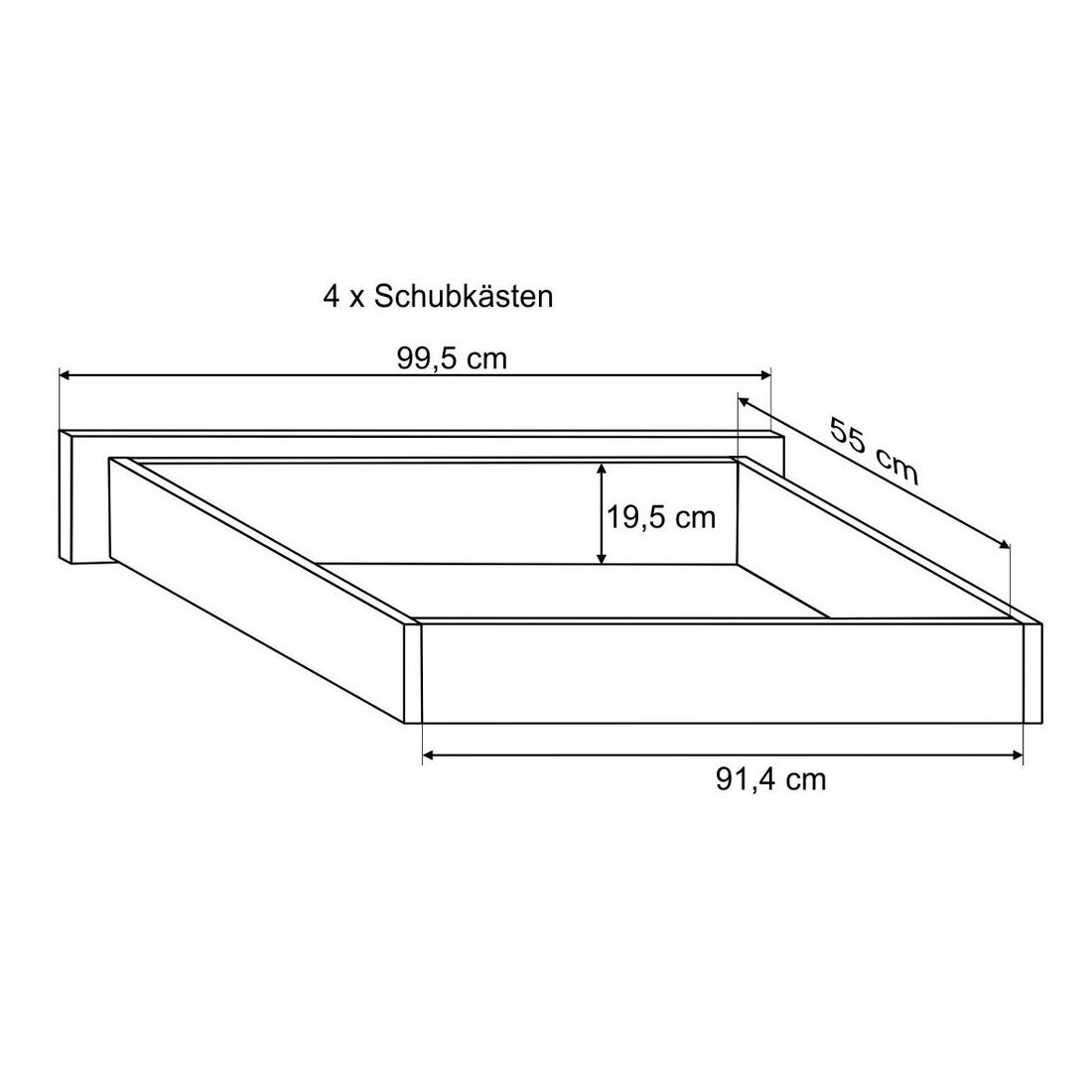 Bett Finnland Komfort Kiefer/Kernbuche Massivholz mit Schubkasten