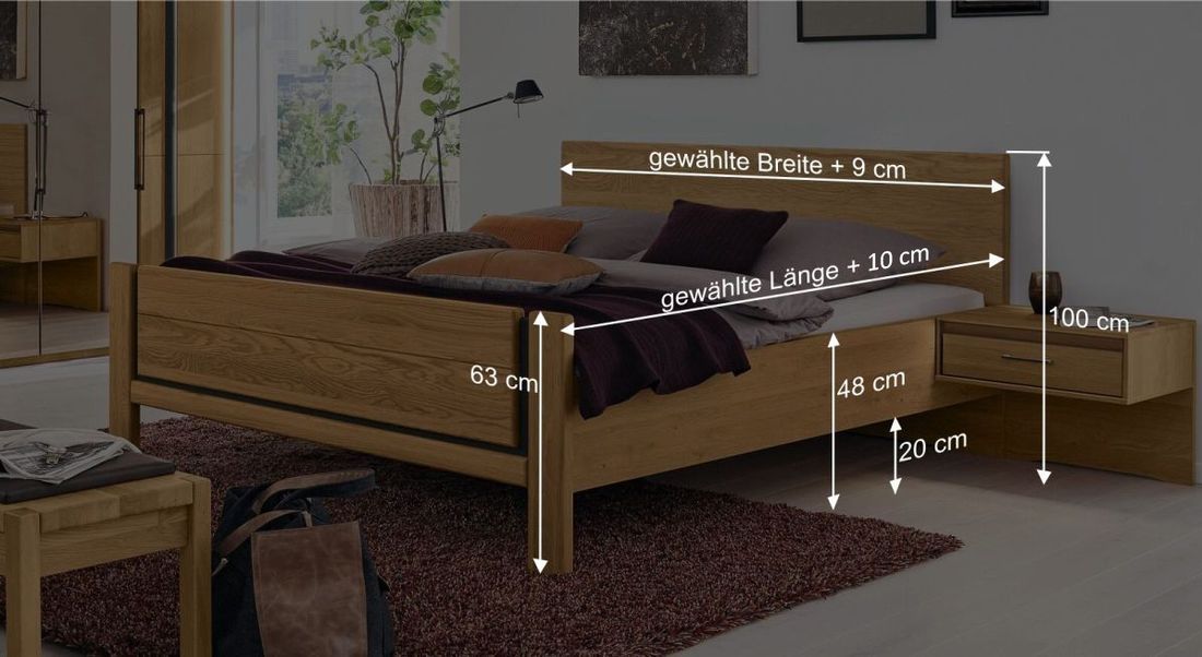 Musterring Bett Sorrent Komfort Eiche teilmassiv