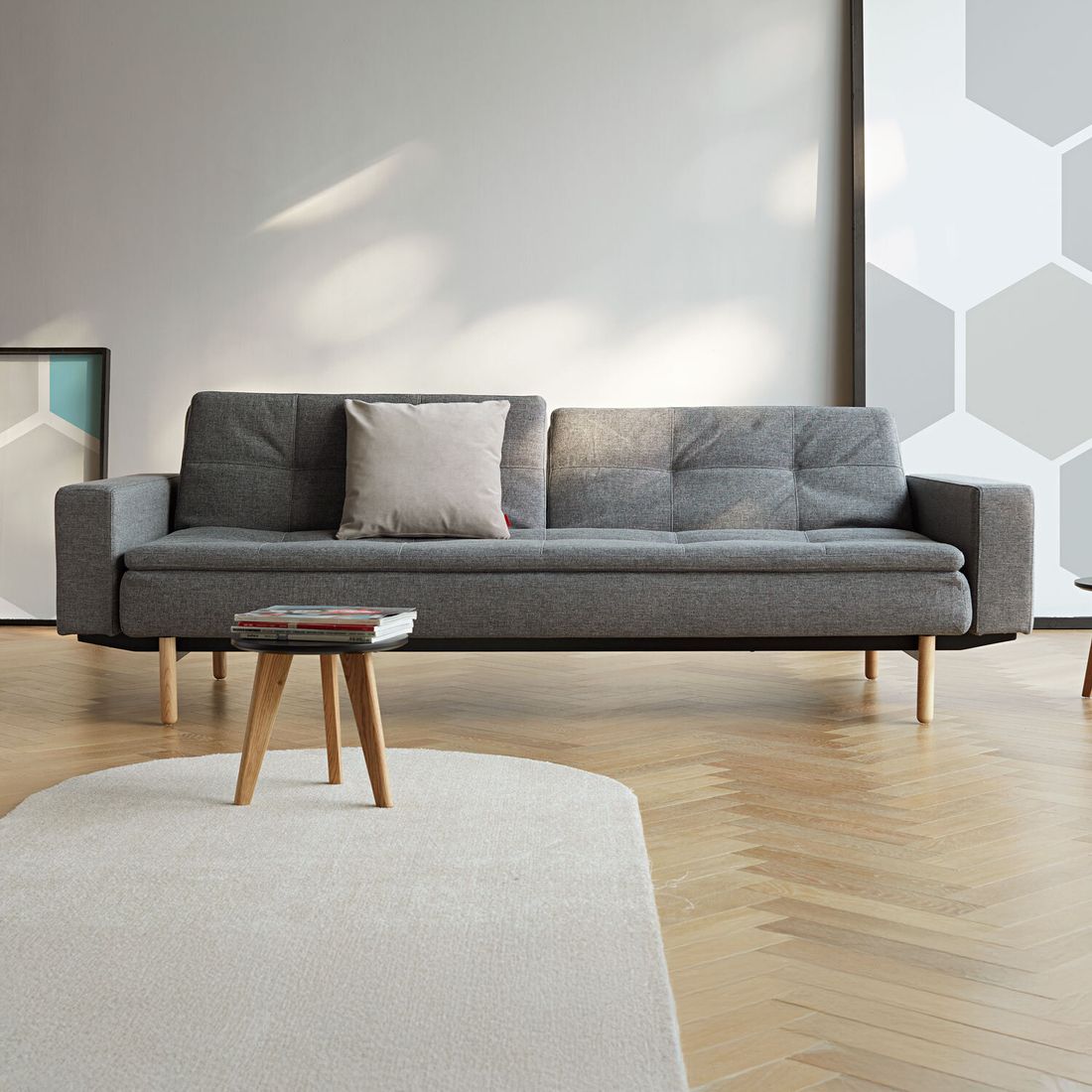 Schlafsofa Yasu Webstoff 241x91x82 cm
