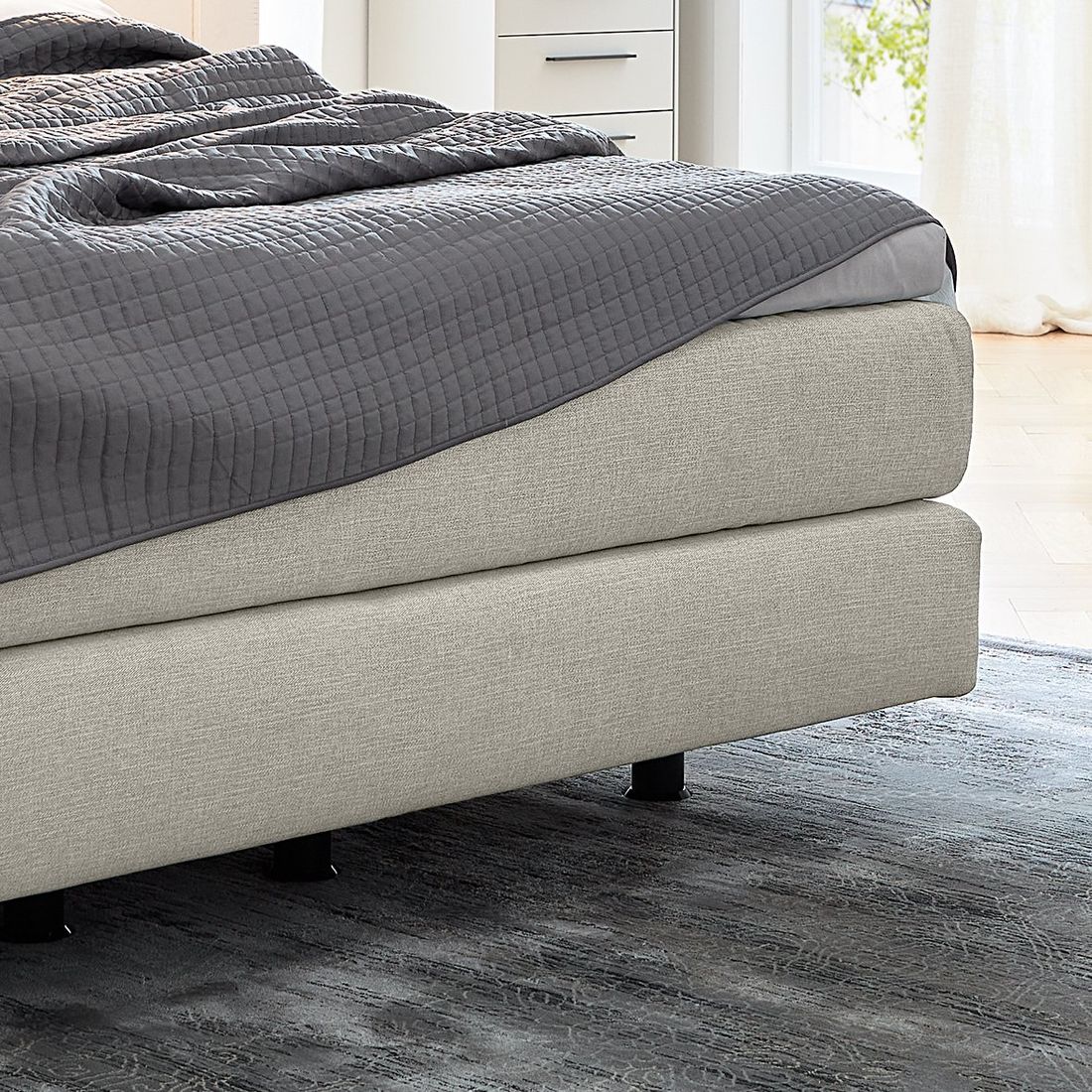 MUSTERRING Boxspringbett Elias Kopfteil geradlinig