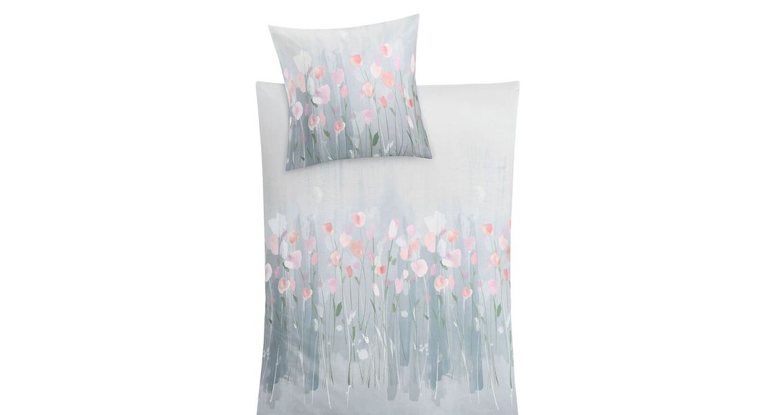 Kleine Wolke Mako-Satin-Bettwäsche Fiorello Krokusblau