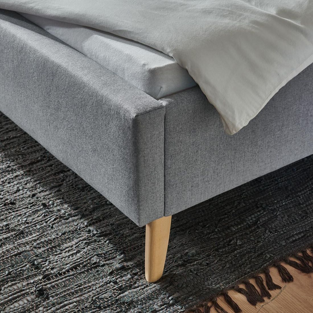 HOMELIV. Polsterbett Maliana Velours/Webstoff