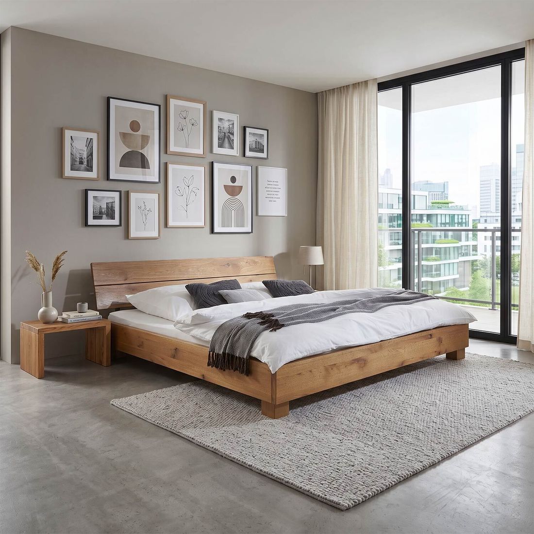 Bett Curada Wildeiche Massivholz