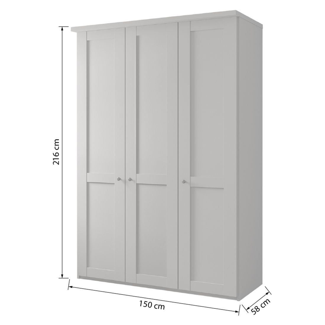 Drehtüren-Kleiderschrank Sapitwa mit Spiegel H 216cm