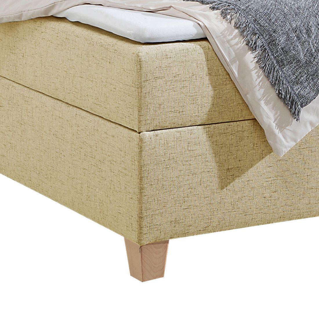 HOMELIV. Boxbett Zibo Webstoff mit Bettkasten