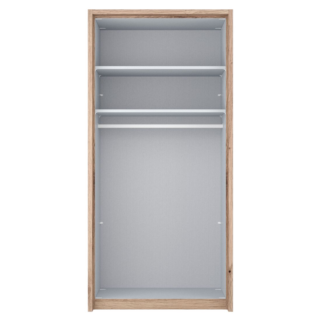 Drehtüren-Kleiderschrank Tiam Eiche Dekor mit Glasfront