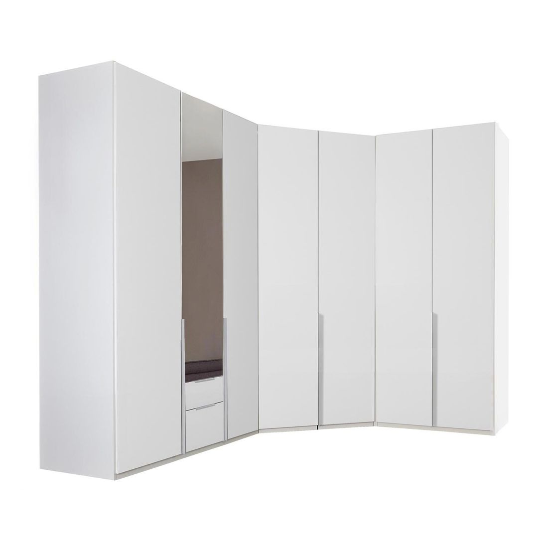Eck-Kleiderschrank Ceprano mit Beleuchtung