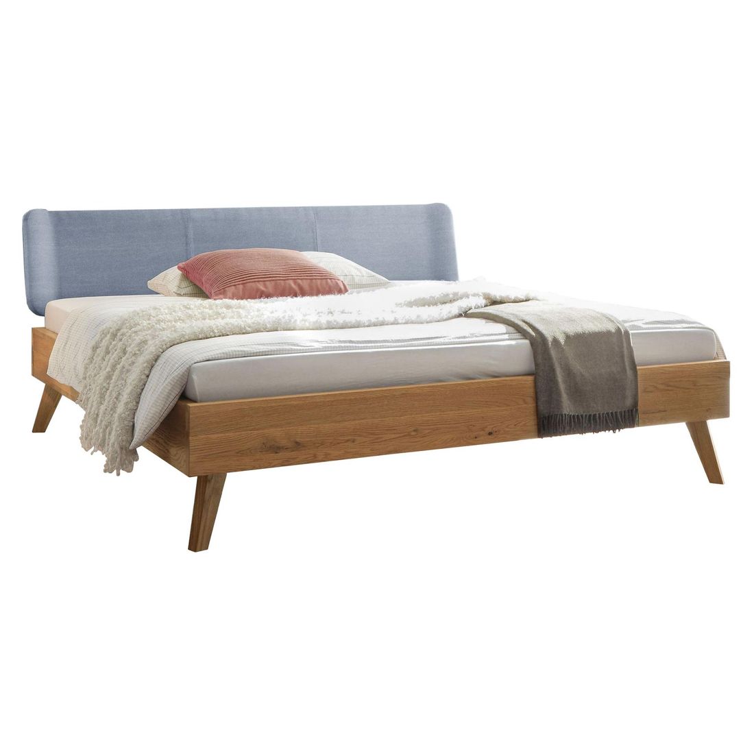 Bett Sandel Wildeiche Massivholz