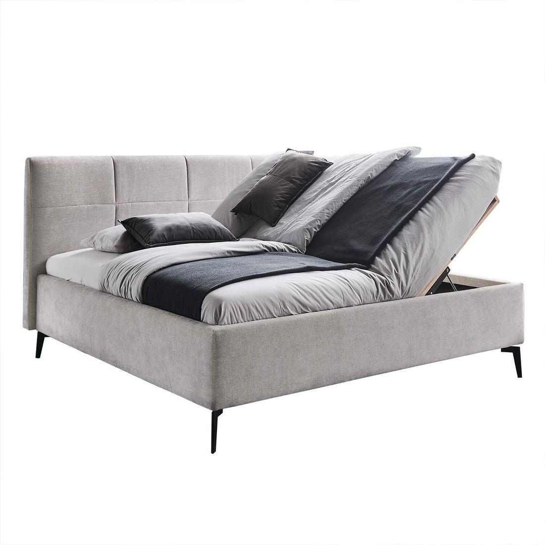 HOMELIV. Polsterbett SwitchIT Jackson Webstoff mit Bettkasten und Lattenrost