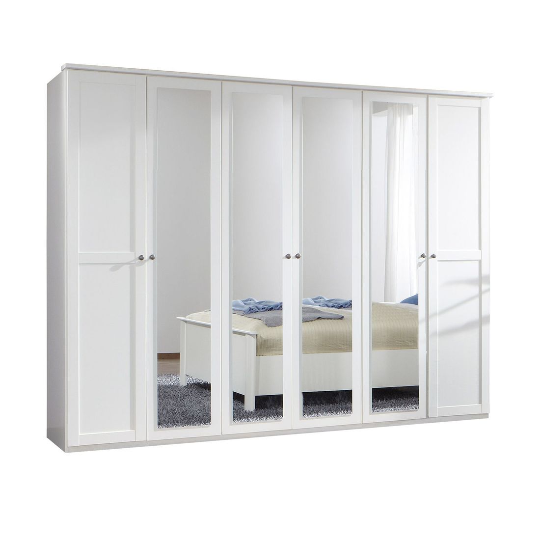 Drehtüren-Kleiderschrank Berata mit Spiegel H 210cm