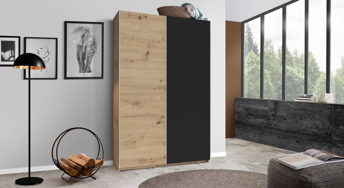 Schwebetüren-Kleiderschrank Nardo Eiche Dekor