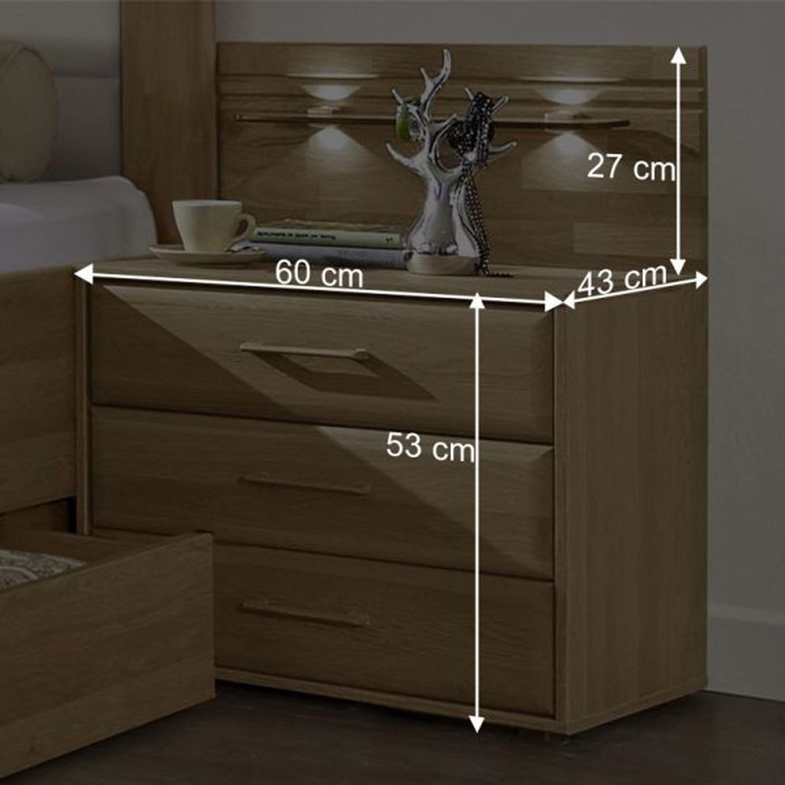 Nachttisch Raida Eiche teilmassiv H 53cm