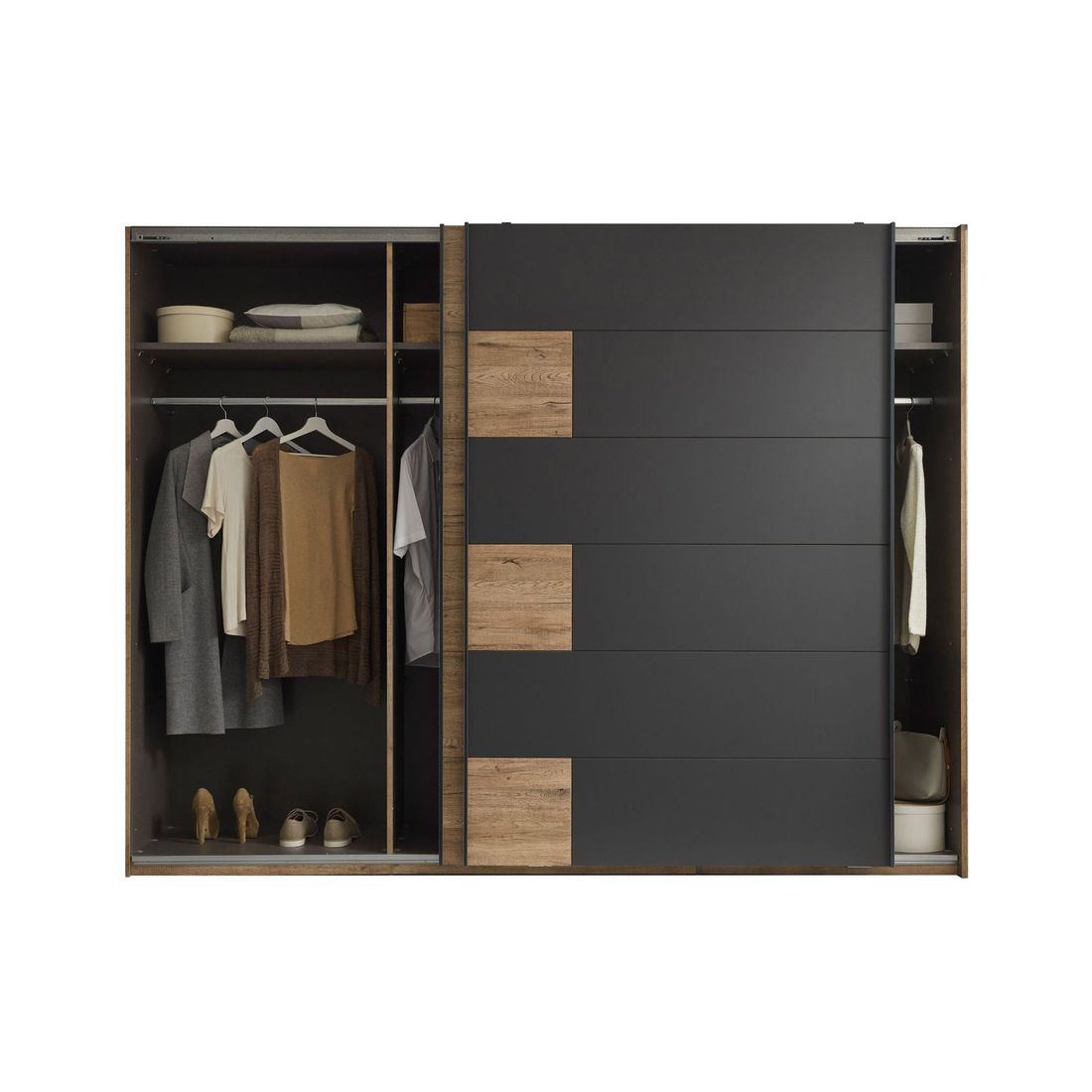 Schwebetüren-Kleiderschrank Igneo Eiche Dekor