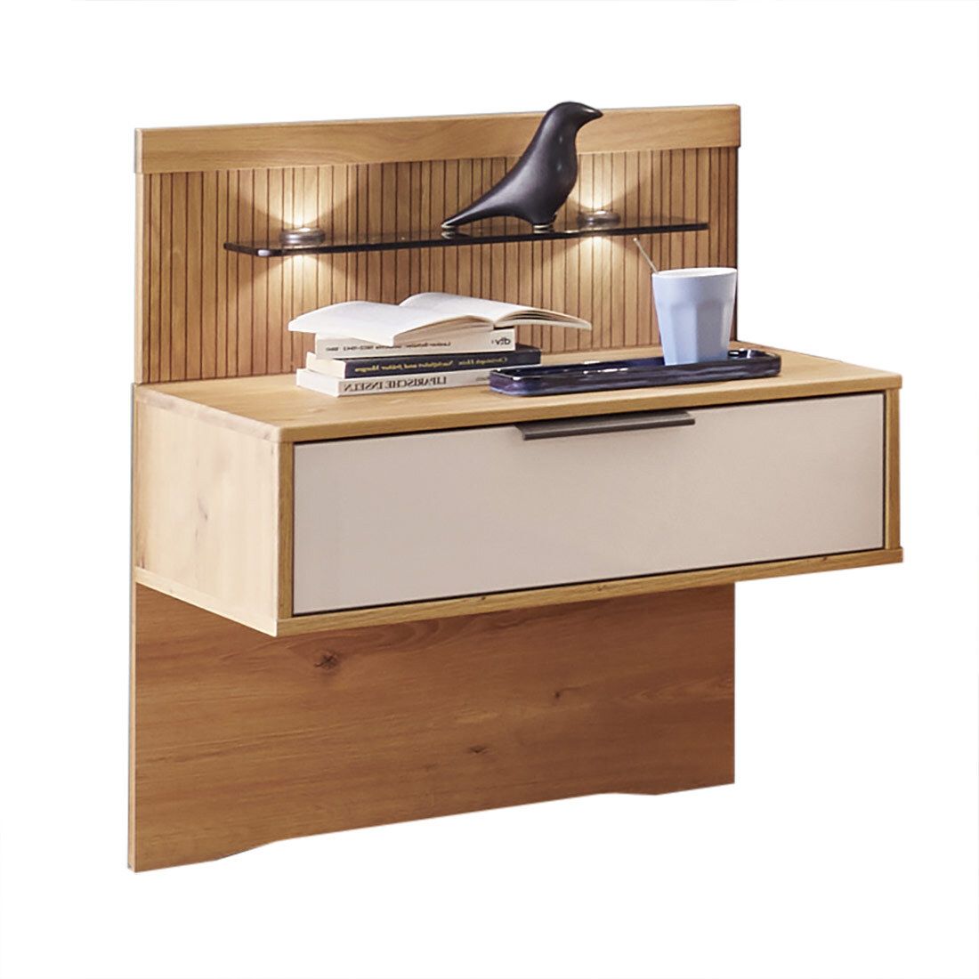 Schwebenachttisch Solya Eiche Dekor H 48cm