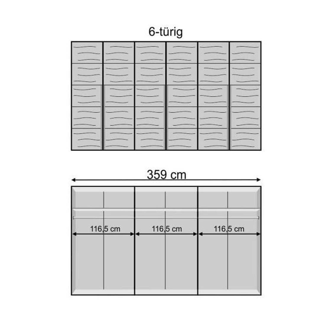 Drehtüren-Kleiderschrank Andalucia Kernbuche Massivholz H 216cm