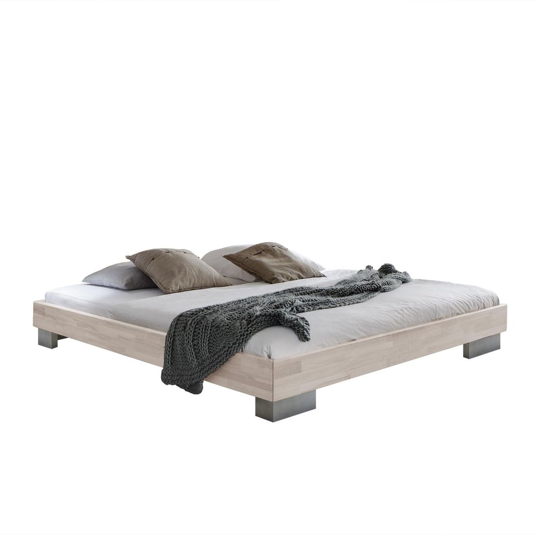 Bett Sogno Buche Massivholz ohne Kopfteil
