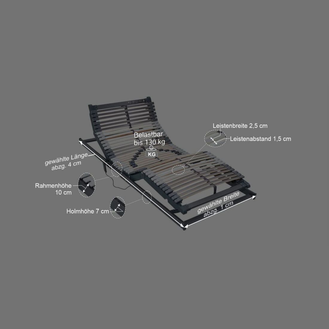 MUSTERRING Lattenrost Orthomatic 2.0 Comfort Motion FHR MOT SF elektrisch verstellbar