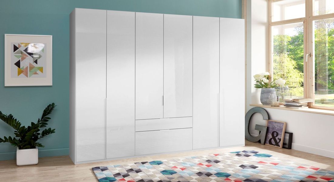Drehtüren-Kleiderschrank Esperia Express mit Schubladen