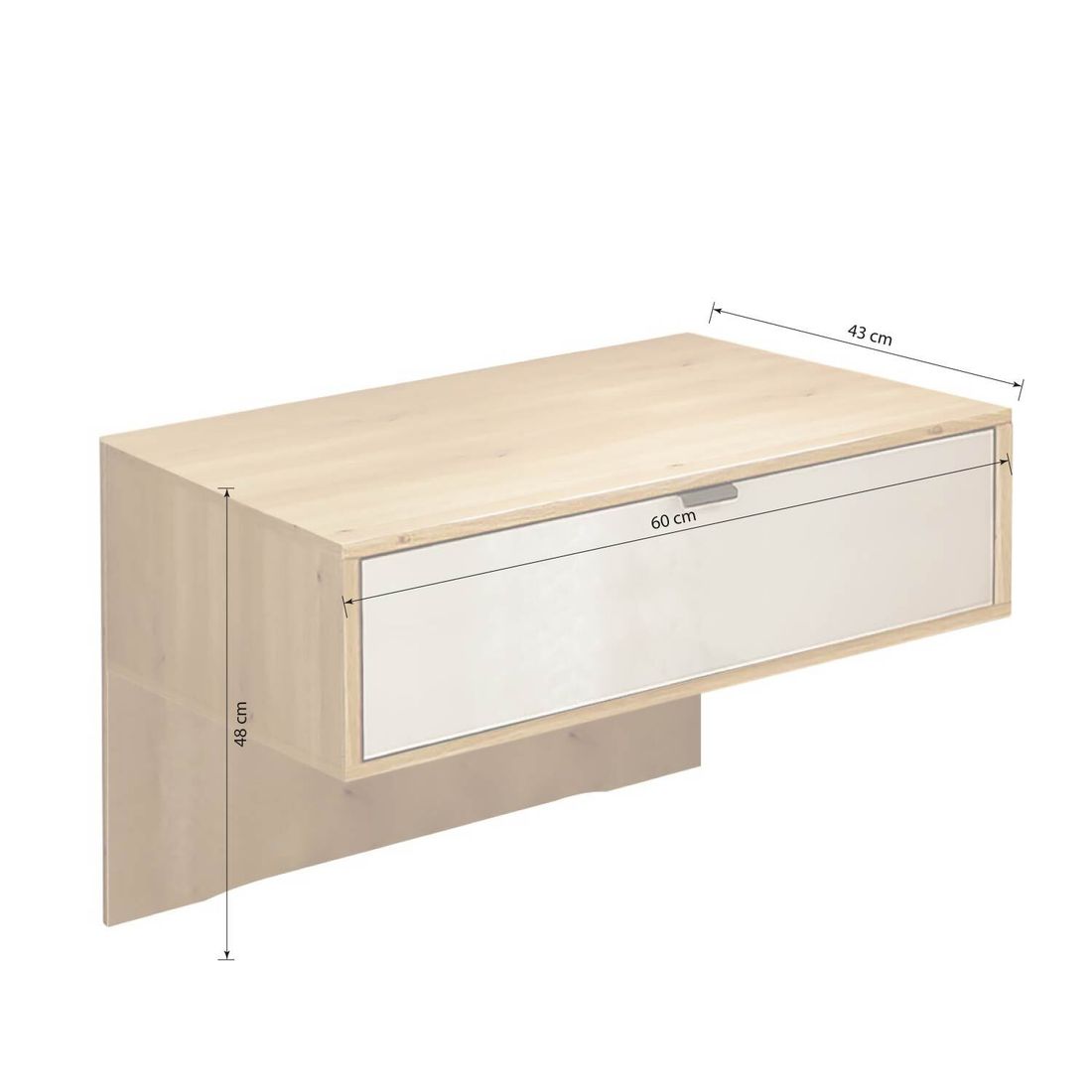 Schwebenachttisch Nuvira Eiche Dekor H 48cm