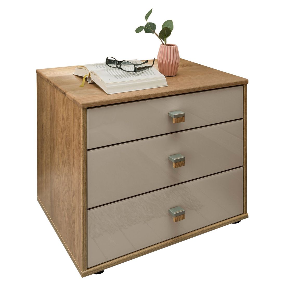 Nachttisch Ayla Eiche teilmassiv H 48cm