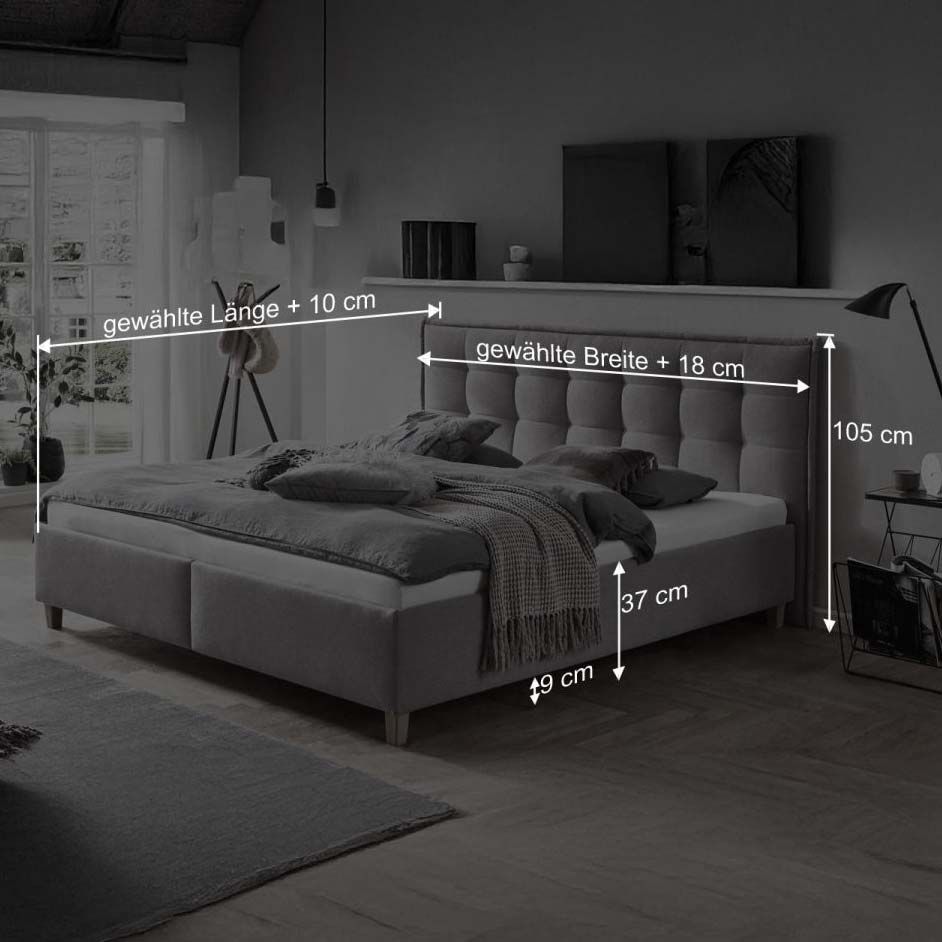 HOMELIV. Polsterbett Lusaka Webstoff mit Bettkasten