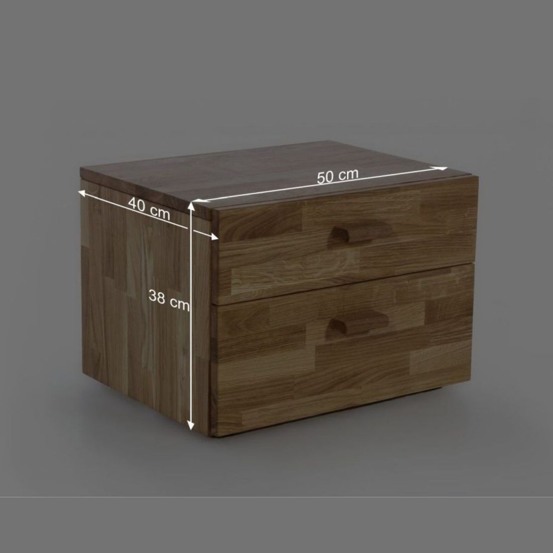 HOMELIV. Nachttisch Sumak Wildeiche Massivholz H 38cm