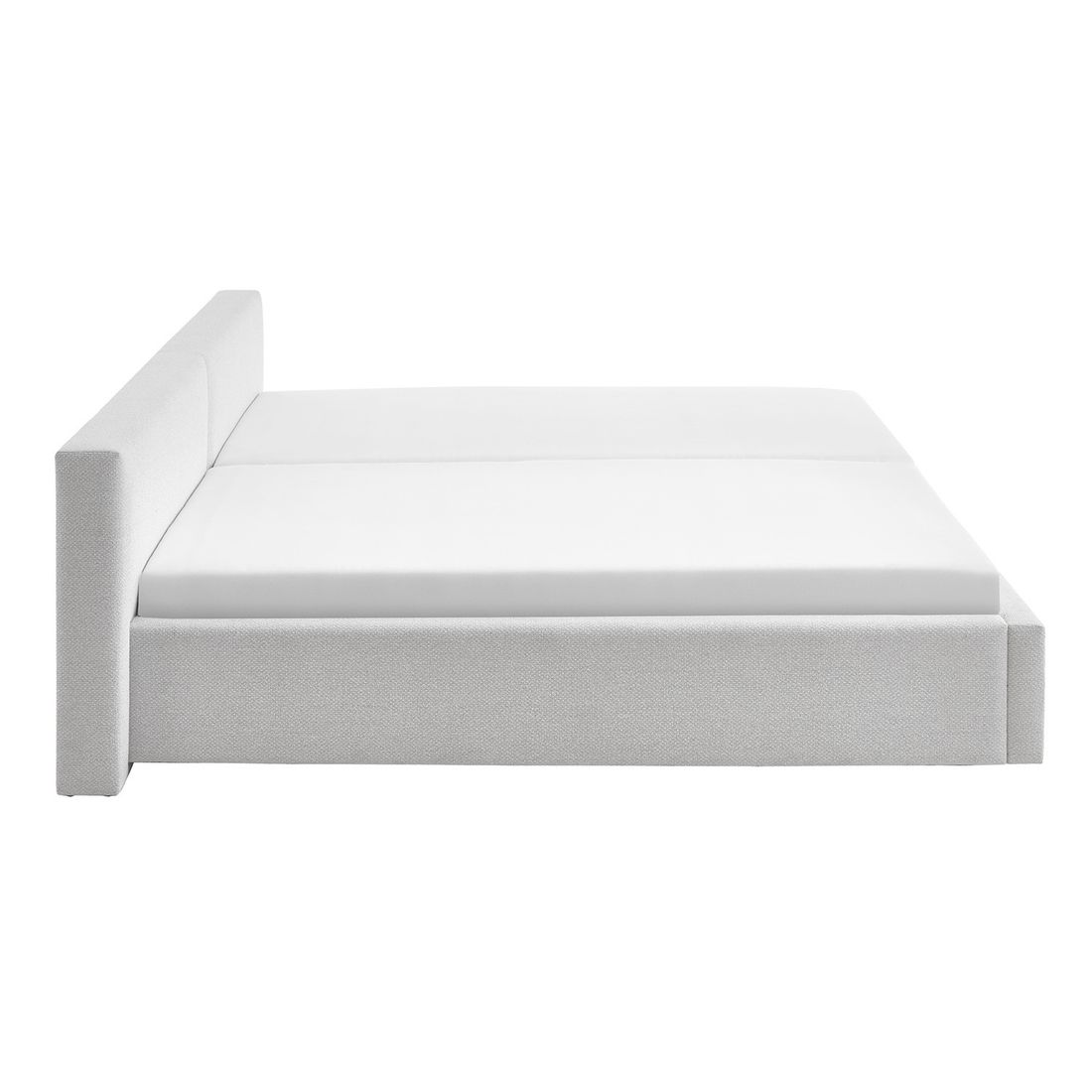 HOMELIV. Familienbett Dorisa Webstoff mit Bettkasten und Lattenrost 240x200cm