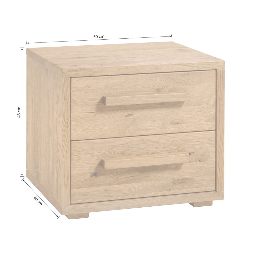 Nachttisch Willard Wildeiche Massivholz H 43cm