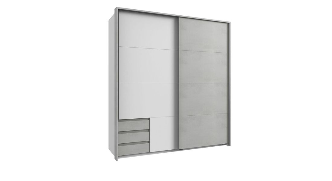 Schwebetüren-Kleiderschrank Kaori mit Schubladen