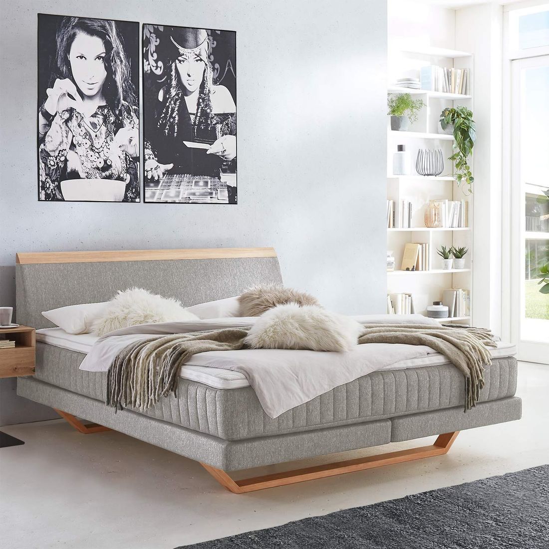 Boxspringbett Imandra Eiche Webstoff