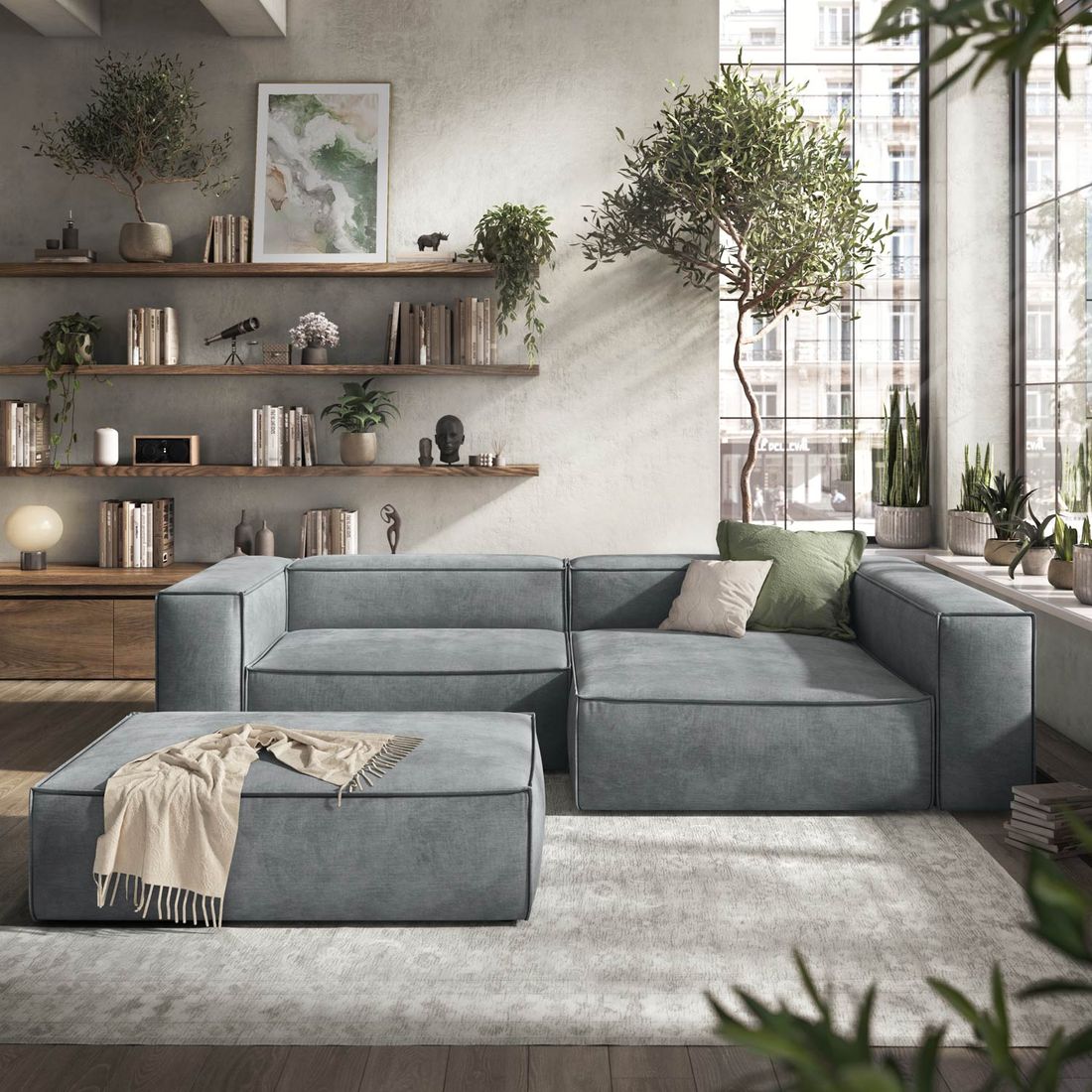 HOMELIV. Glennon Ecksofa Matrix Webstoff
