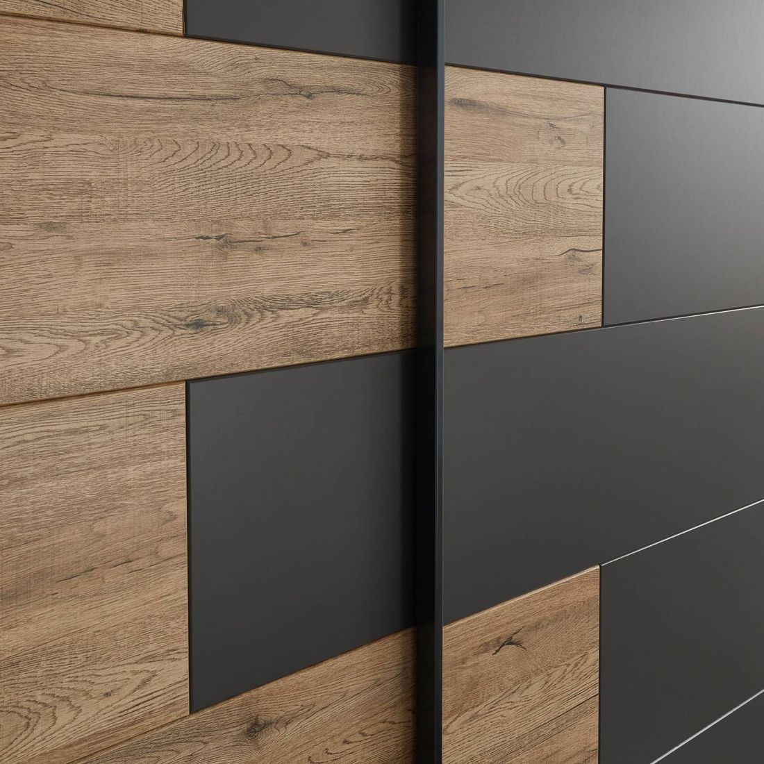 Schwebetüren-Kleiderschrank Igneo Eiche Dekor